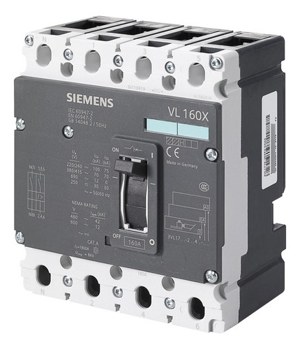 Breaker De Caja Siemens 40a 3vl17-1da33