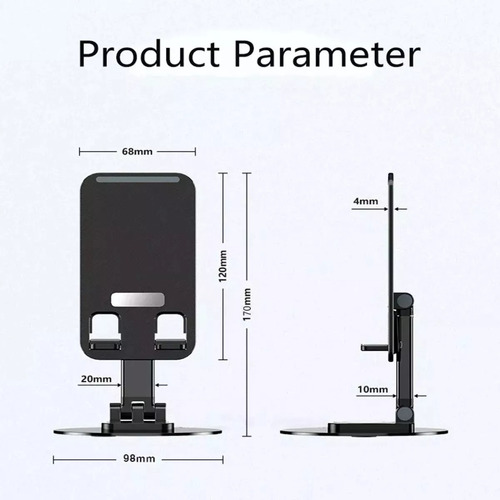 Base Soporte Para Celular Ajustable Escritorio Plegable 3 Pz