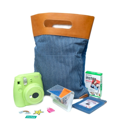 Kit Denim Cámara Instax Mini 9 Verde Lima