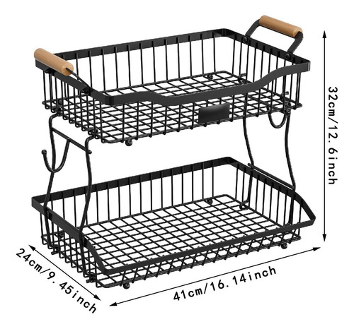 2 Niveles De Canasta De Frutas Soporte De Soporte De Frutas