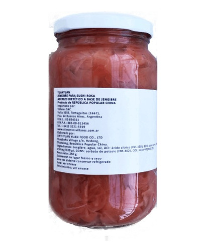 Yuan Yuan Pickle De Jengibre Rosado 250g