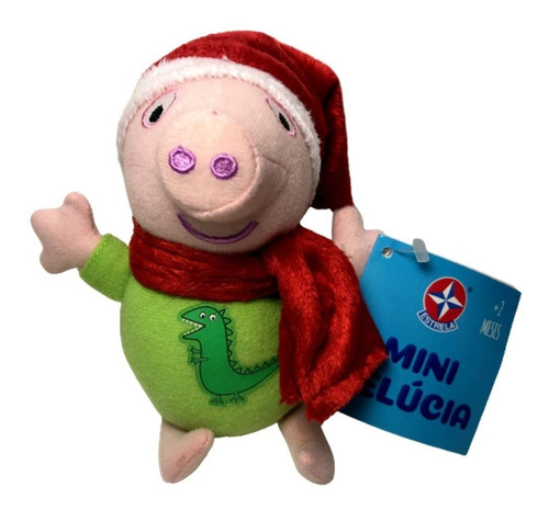 Imagem 1 de 5 de Edição Natal - Mini Boneco Pelúcia Porco George Pig Original