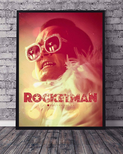 Poster Cuadro Marco Negro 33x48 Cm Elton John Rocketman