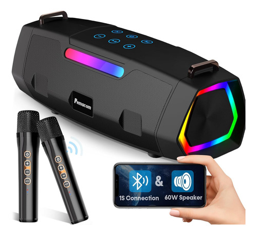 Máquina Portátil De Karaoke Bluetooth 60w