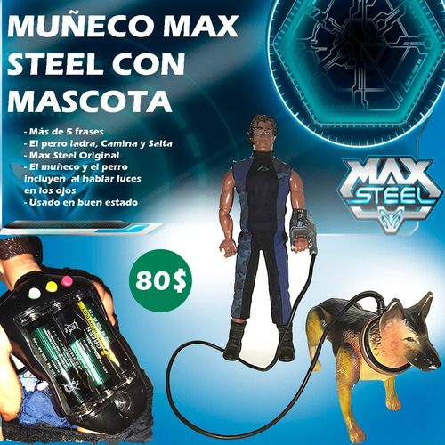 Muñeco Max Steel Con Mascota