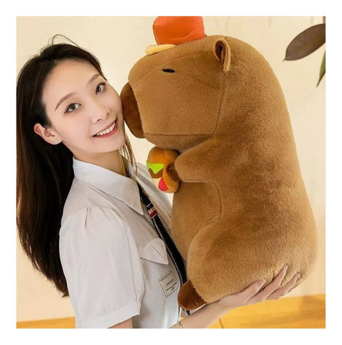 Peluche Capibara Gorrito De Mcdonald's Y Hamburguesa (30cm) Capibara