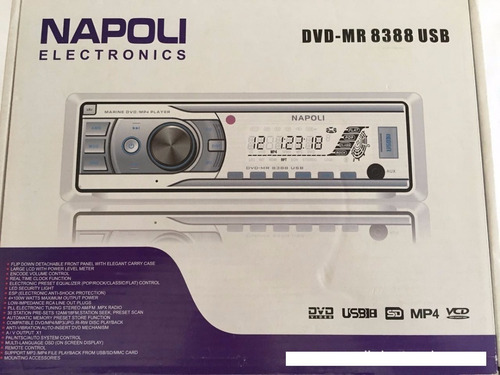 Toca Cd Mp3 Dvd Player Usb Sd Marine Napoli Dvd-mr 8388