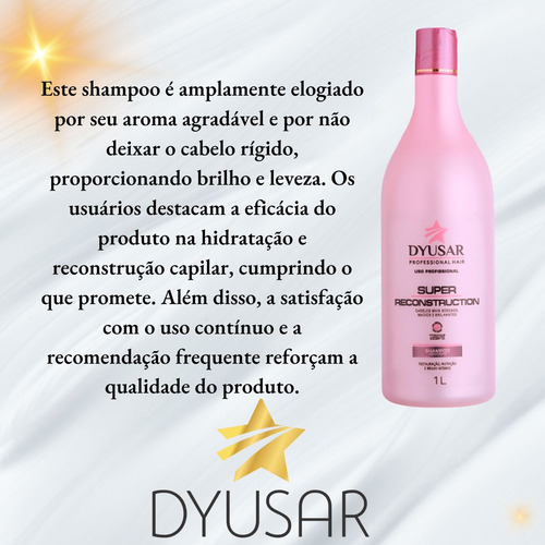 Shampoo Reconstrutor Dyusar 1l Para Cabelos Danificados