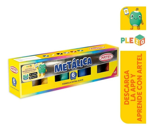 Imagen 5 de 5 de Estuche Témpera Metálica 6 Colores Artel