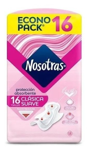 Nosotras Toallas Higiénicas Clásicas Suave X16u