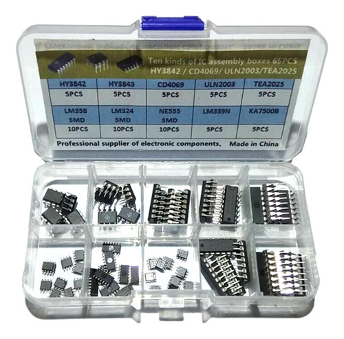 Kit Surtido De Chips De Circuito Integrado 65x Ic Ne555 Smd