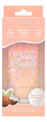 Crema Corporal Con Acido Hialuronico Shimmer Butter Amor Us Fragancia Coco