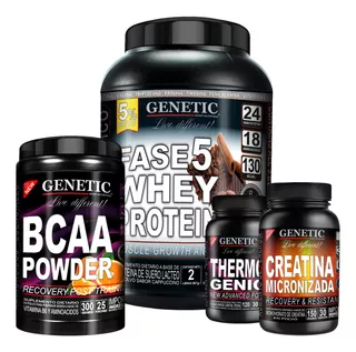 Masa Muscular Magra Proteína Creatina Bcaa Quemador Genetic