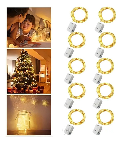 10 Pcs Luces De Hadas Con Pilas Para Diy Decoraciones 30leds