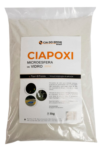  Ciapoxi Premix I-B Micro Esfera De Vidro Reflexão Luminosa 5kg Reflete Farol