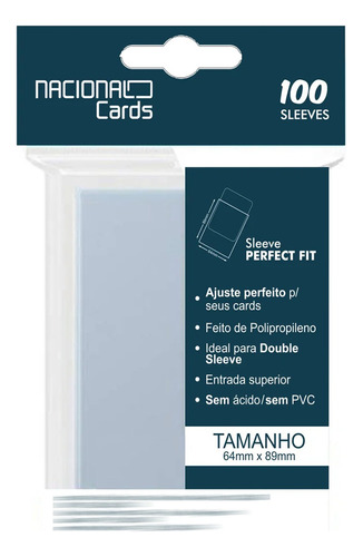 Sleeve Perfect Fit Transparente c/ 100 Unidades - Nacional Cards