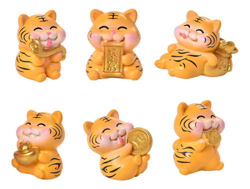 Adornos Toys Tiger, Modelo 6 Unidades