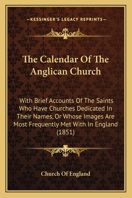 Libro The Calendar Of The Anglican Church: With Brief Acc...
