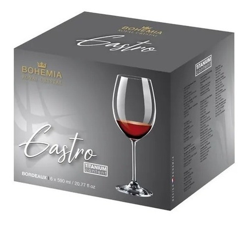 Copas De Cristal Bohemia Gastro 590 Ml Titanium (caja 6uni.)