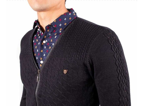Sueter Con Media Camisa Frontal Integrada Moderno Black 306