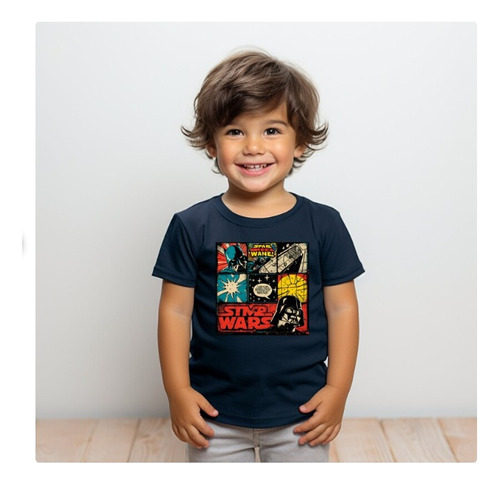 Polera Unisex Infantil Star Wars Dark Vader Comic Estampado