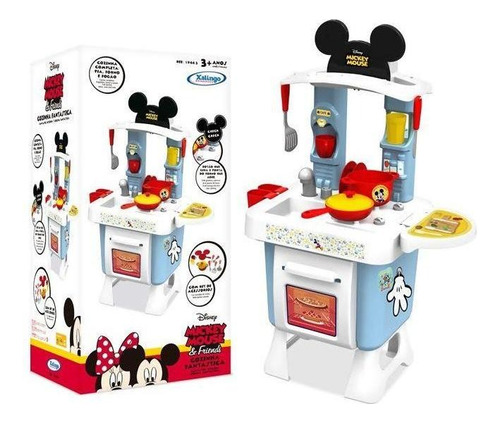 Cozinha Fantástica Mickey E Minnie Disney Xalingo Cor Branco e Azul