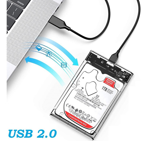 Caja Para Disco Duro Transparente - Usb 2.0 - Sata De 2.5