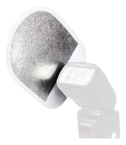 Imagen 4 de 6 de Godox Difusor Reflector Universal P/ Flash Zapata Blan/plata