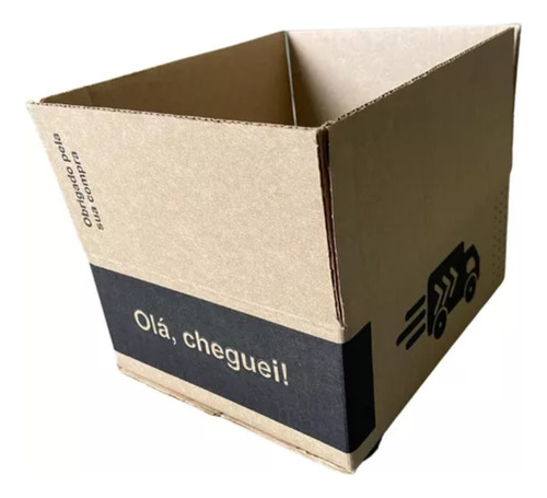 Caixa De Papelão 100 Olá Cheguei 19x16x07 Cm C/ Impressão