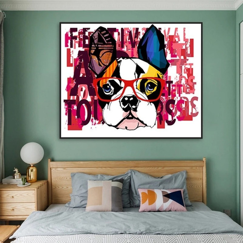 Imagen 3 de 9 de Cuadro- Perro Frenchie-decorativo-ultra Hd 100x70cm.