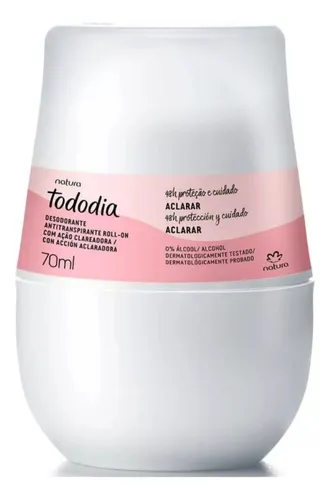 Desodorante Natura Antitranspirante Roll on Tododia Aclarar 70 ml