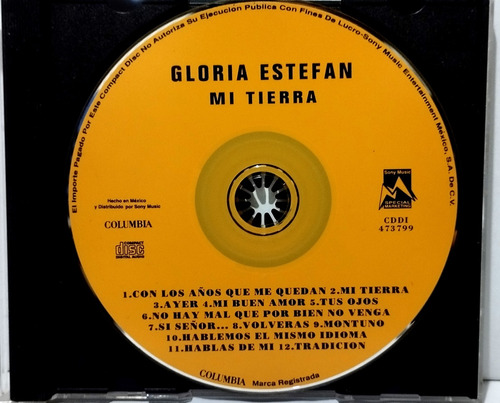 Cd Gloria Estefan - Mi Tierra Solo Cd