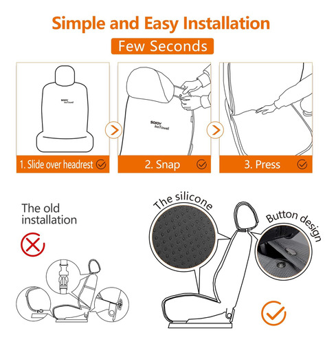 Sojoy Isotowel Funda De Asiento De Coche Para Asiento Delant