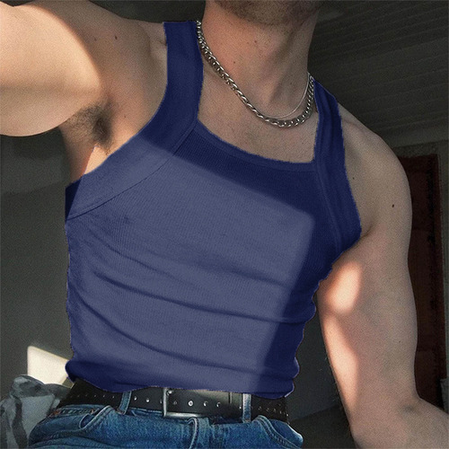 Camiseta Sin Mangas Ajustada Y Elegante Para Hombre