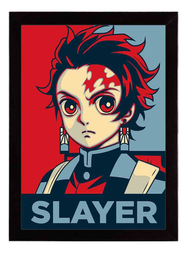 Demon Slayer Série Mangá Quadro Com Moldura 33x24cm, Geek