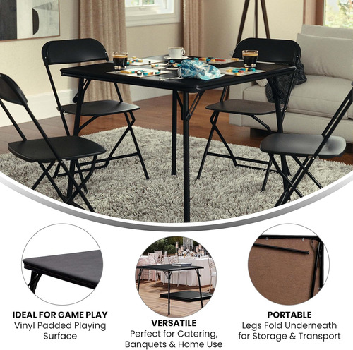 Mesa Plegable Negra Para Juegos De Mesa