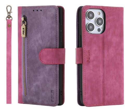 Funda Tipo Cartera De Piel Vegana De La Serie Huawei Con Bloqueo Rfid, Ranuras Para Tarjetas, Efectivo, Protección Total, Rojo Rosa