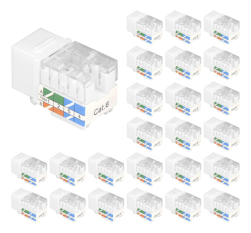 Inserto De Conector Keystone Cat6 Rj45 Paquete De 25 Li...