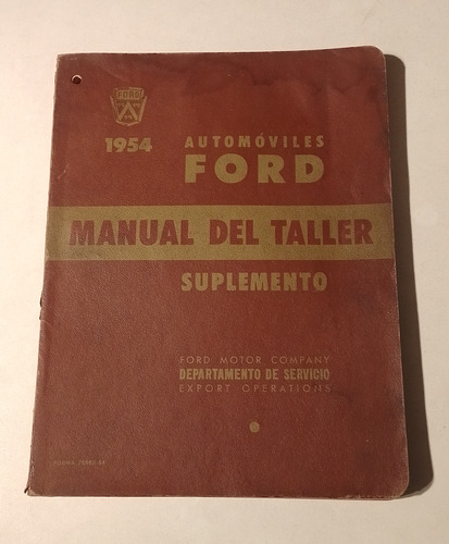 Manual De Taller Suplemento Ford 1954