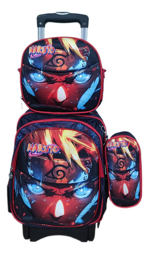 Mochila Naruto Primaria Combo 3 Piezas. Incluye Lonchera Y Lapicera (Reacondicionado)