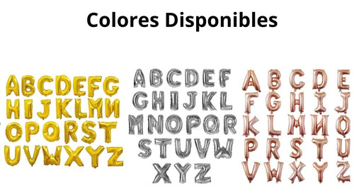 Combo Globos  Tipo Letras (alfabético) X18 Unidades