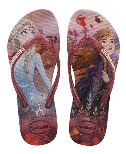 Chanclas Sandalias Havaianas Niños Frozen Rosa Talla 25 A 33