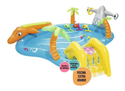 Imagen 2 de 10 de Bestway Pileta Centro De Juegos Gigante Jeg 53067 El Gato