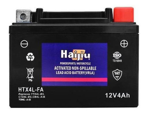 Bateria Moto Gel Libre Mantenimiento Htx4l-fa Haijiu