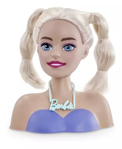 Boneca Barbie Busto Para Pentear e Maquiar Com Acessórios Salão De Beleza