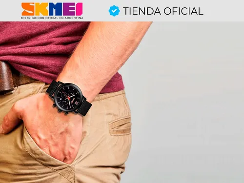 Reloj Hombre Skmei 9203 Malla Acero Cronografo Elegante