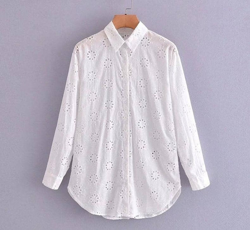 Camisa Blusa Social Feminina Elegante Renda Laise Chique J49