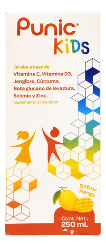 Jarabe Punic Kids 250 Ml Vitaminas Minerales Zinc Para Niños