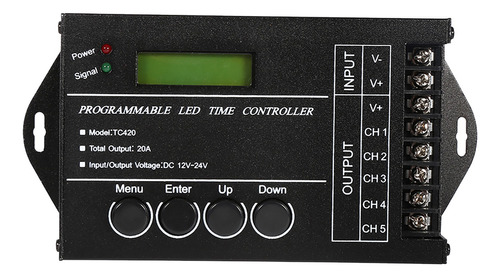 F Controlador De Tiempo Llevado Programable Dc12/24v 20a 5