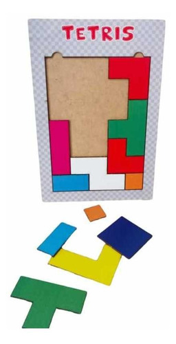 Brinquedo Pedagógico Madeira Quebra Cabeça Tetris